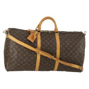 LOUIS VUITTON Monogram Keepall Bandouliere 60 Boston Bag M41412 LV Auth BA8930